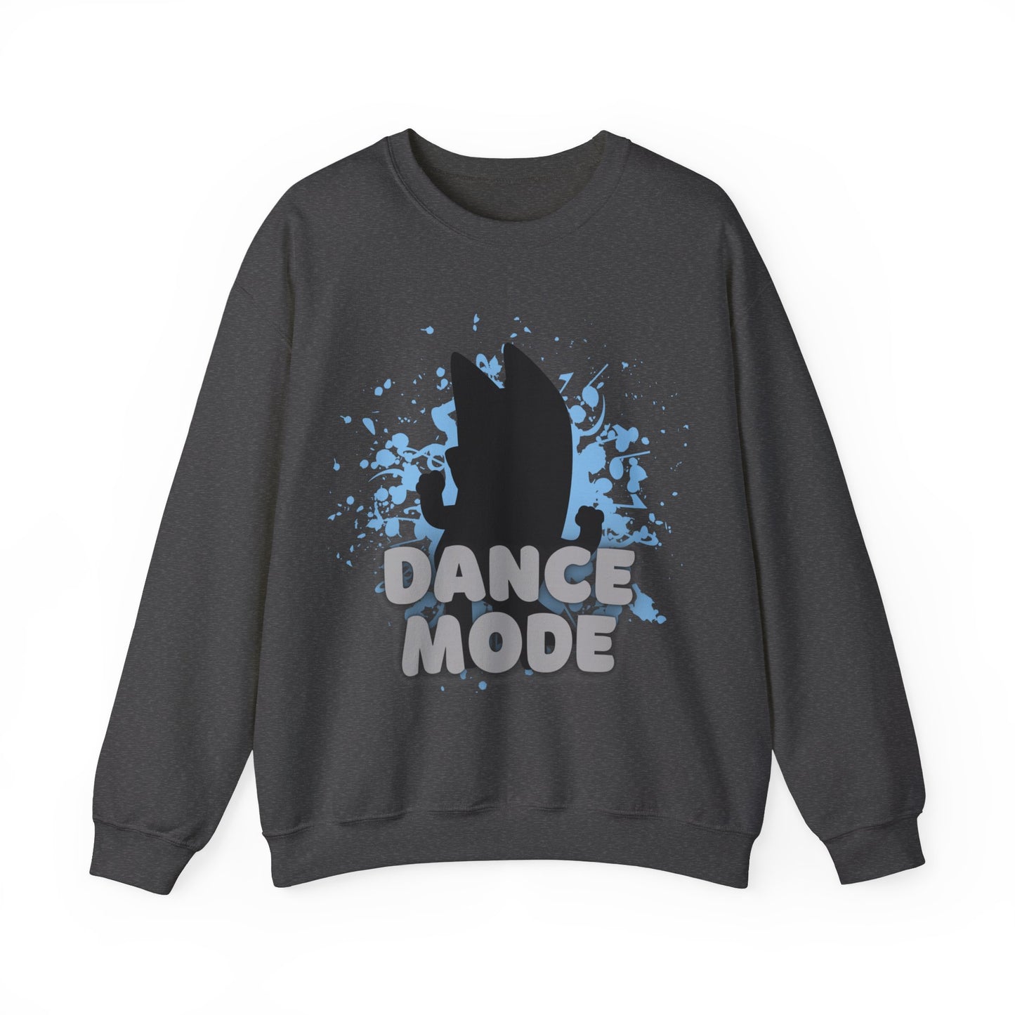 Dance Mode Bluey Mom Inspired Dancing Dog Unisex Fit Heavy Blend™ Crewneck Bluey Mom Sweatshirt