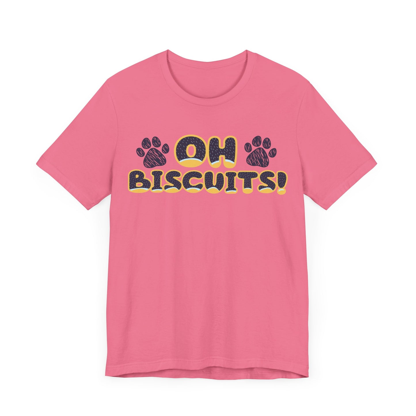 Oh Biscuits! Funny Bluey Dad Quote Bandit Heeler Inspired Font Bluey Inspired Unisex Style Jersey Soft Bella Canvas Short Sleeve Bluey Oh Biscuits T-Shirt