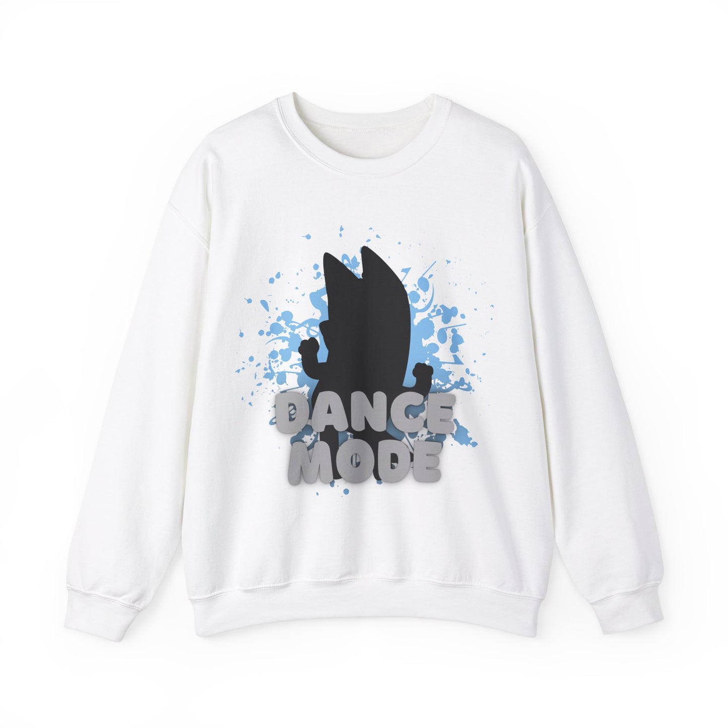 Dance Mode Bluey Mom Inspired Dancing Dog Unisex Fit Heavy Blend™ Crewneck Bluey Mom Sweatshirt