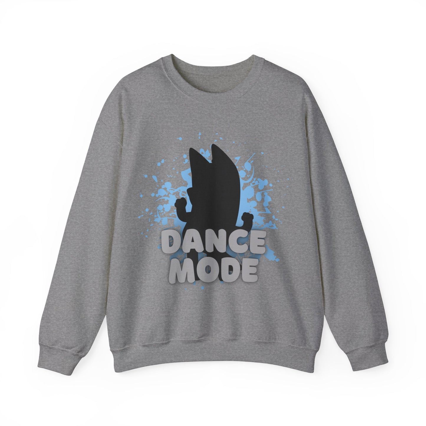 Dance Mode Bluey Mom Inspired Dancing Dog Unisex Fit Heavy Blend™ Crewneck Bluey Mom Sweatshirt