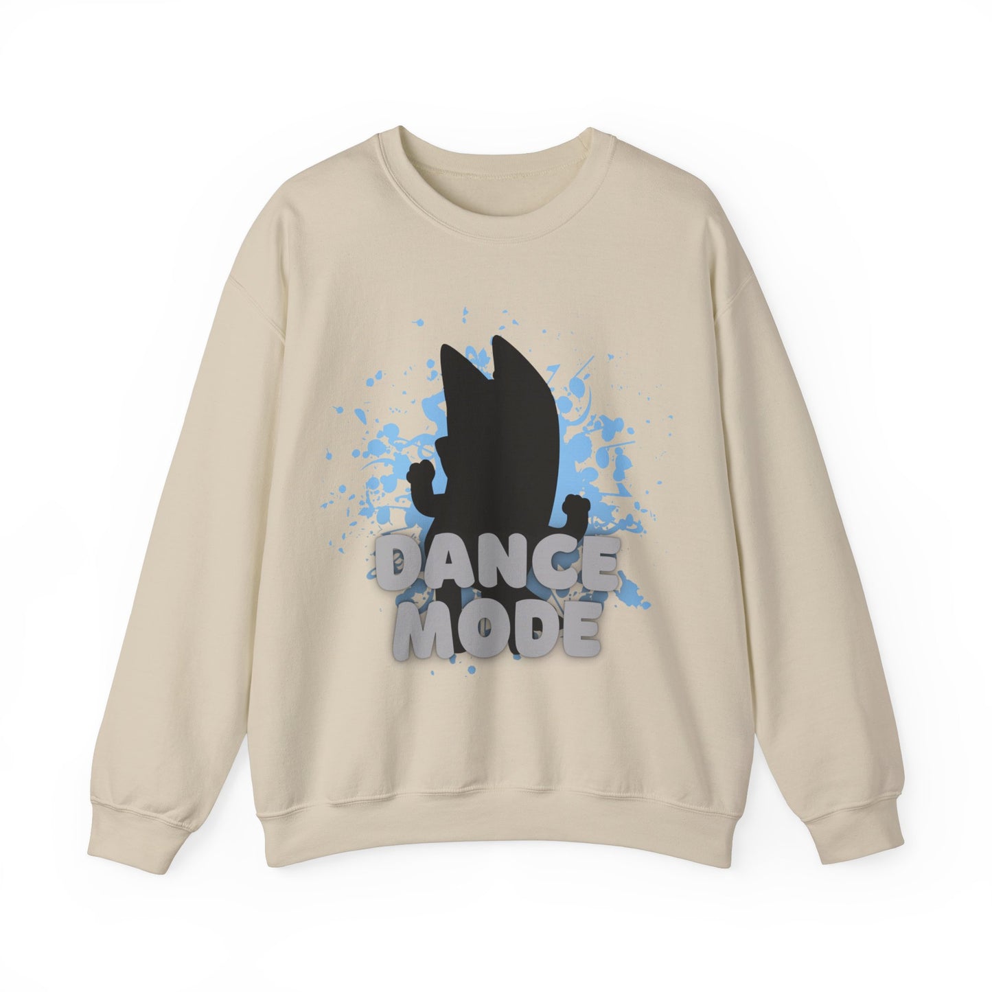 Dance Mode Bluey Mom Inspired Dancing Dog Unisex Fit Heavy Blend™ Crewneck Bluey Mom Sweatshirt